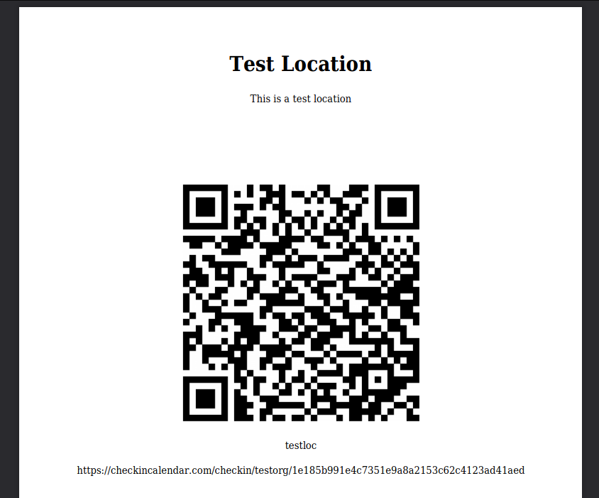 Export of the printable PDF with QR code